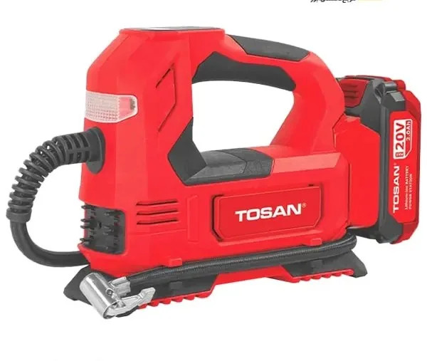کیت کمپرسور فندکی شارژی و چراغ قوه شارژی 20ولت مدل 9799K کیف برزنتی