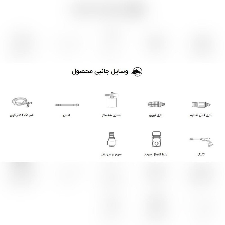 کارواش 120بارذغالی 1400 وات پلاس مدل 1115